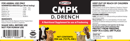 Durvet CMPK D3 Drench | Electrolytes & Vitamin Supplement for Livestock