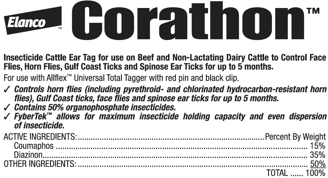 Elanco Labels Elanco Corathon Fly & Insect Control Cattle Ear Tags with FyberTek | 2 ...
