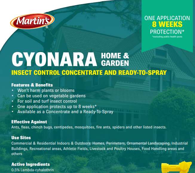 Martin’s Cyonara Home & Garden Insect Control Lambda Concentrate 32 oz