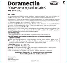 Durvet Doramectin Pour-On Cattle Dewormer | Broad-Spectrum Wormer | 5 L