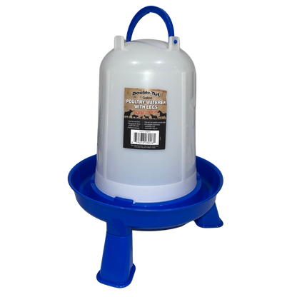 Double-Tuf Poultry Waterer with Legs | Clean Raised Chicken Waterer
