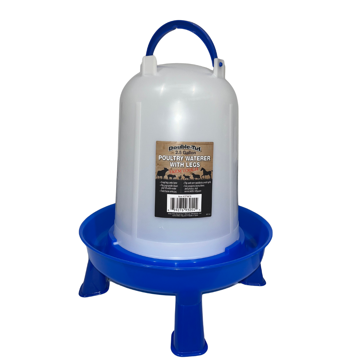 Double-Tuf Poultry Waterer with Legs | Clean Raised Chicken Waterer