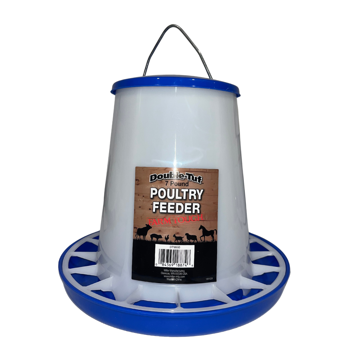 Double-Tuf Plastic Poultry Feeder | 7 lb Chicken Feeder With Feed Saver Ring