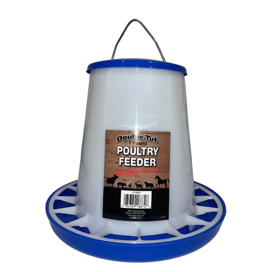 Double-Tuf Plastic Poultry Feeder | 7 lb Chicken Feeder With Feed Saver Ring