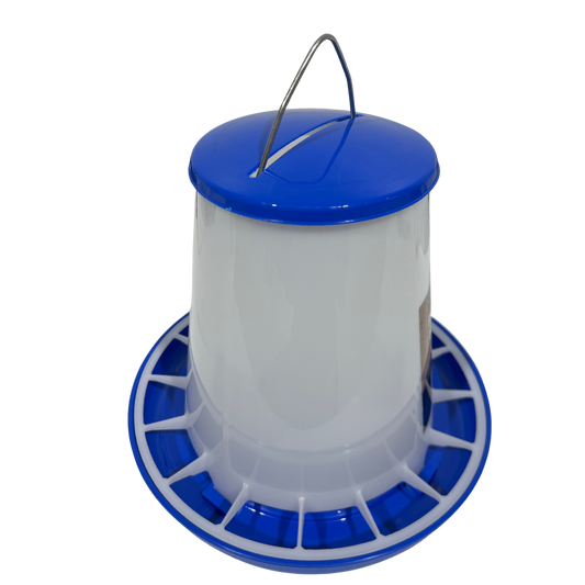 Double-Tuf Plastic Poultry Feeder | 7 lb Chicken Feeder With Feed Saver Ring