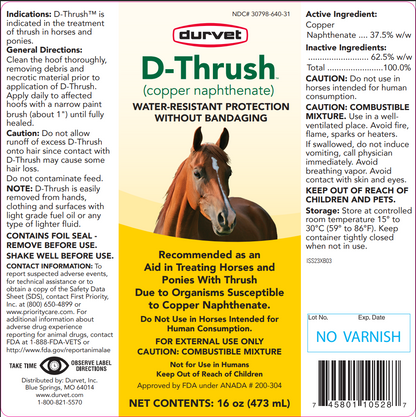 Durvet D-Thrush | Horse Hoof Thrush Treatment 16 oz
