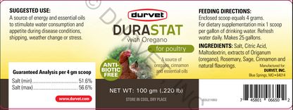 Durvet DuraStat with Oregano | All-Natural Poultry Water & Energy Boost