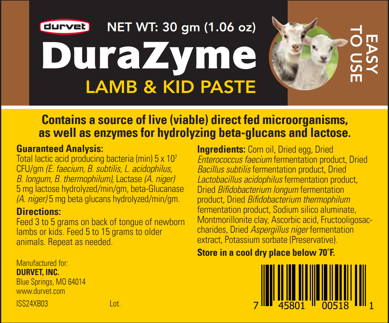 DuraZyme Lamb & Kid Paste | Scour & Digestive Support