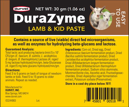 DuraZyme Lamb & Kid Paste | Scour & Digestive Support