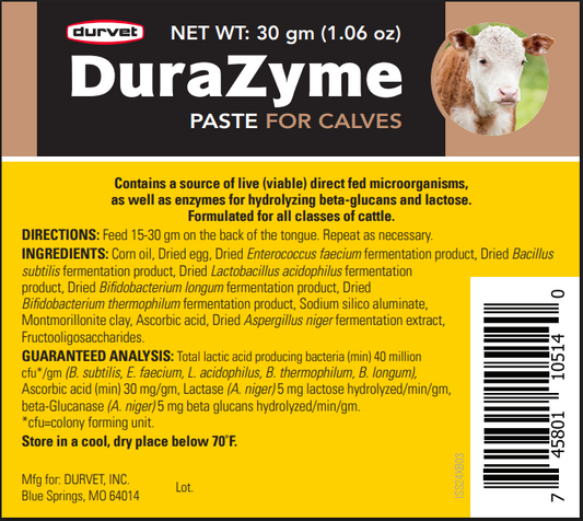 Durvet DuraZyme Paste for Calves | Probiotic Digestive Support