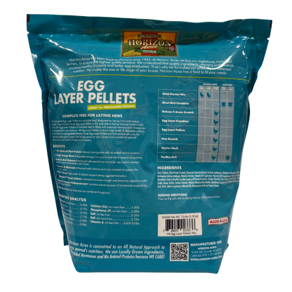Horizon Acres Egg Layer Pellets | 16% Protein Chicken Layer Feed | 7 lb.