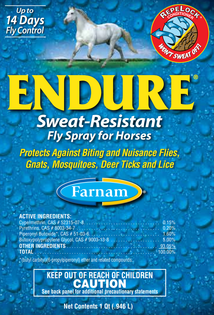 Farnam Endure Fly Spray – Sweat-Resistant Horse Fly & Insect Repellent