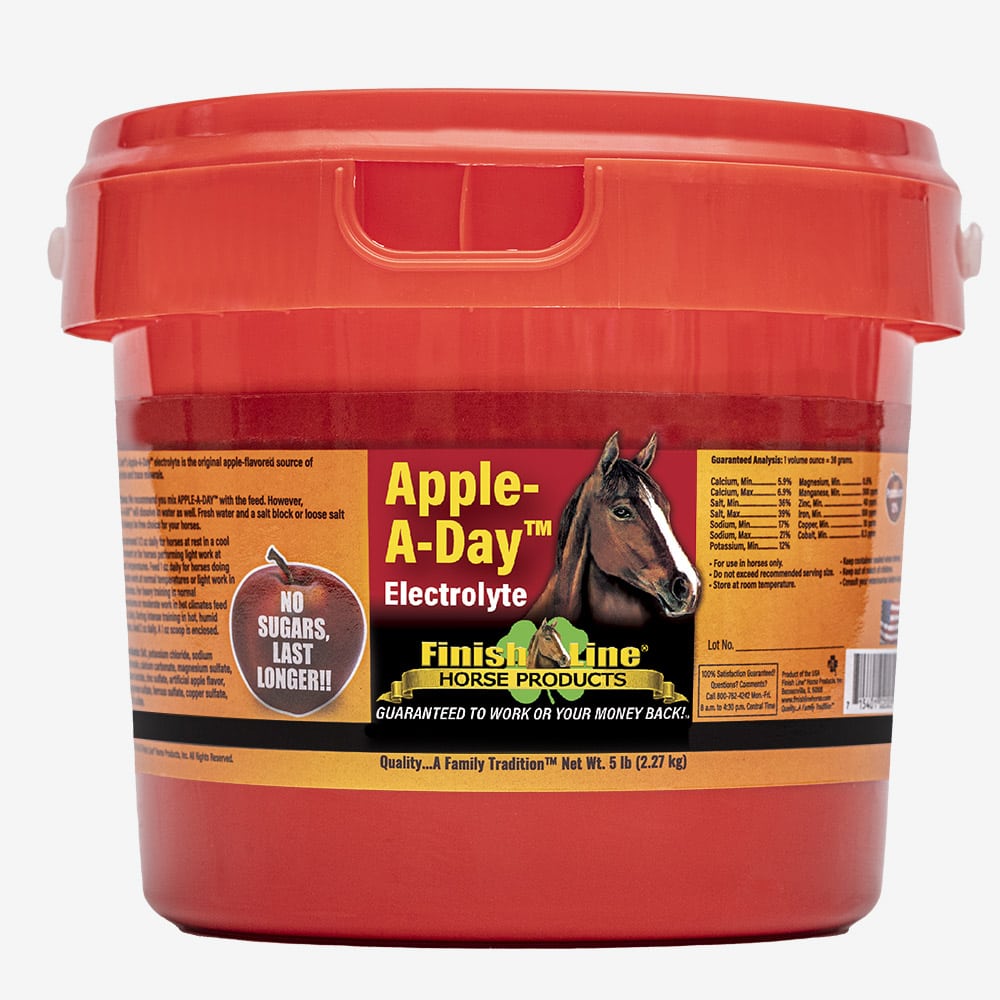 Finish Line Apple-A-Day Electrolyte Powder | Hydration & Mineral Support for Horses | 5 lb