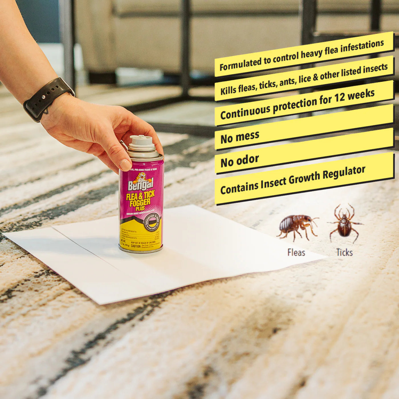Bengal Flea & Tick Fogger Plus 3 Pack – Permethrin + Nylar IGR