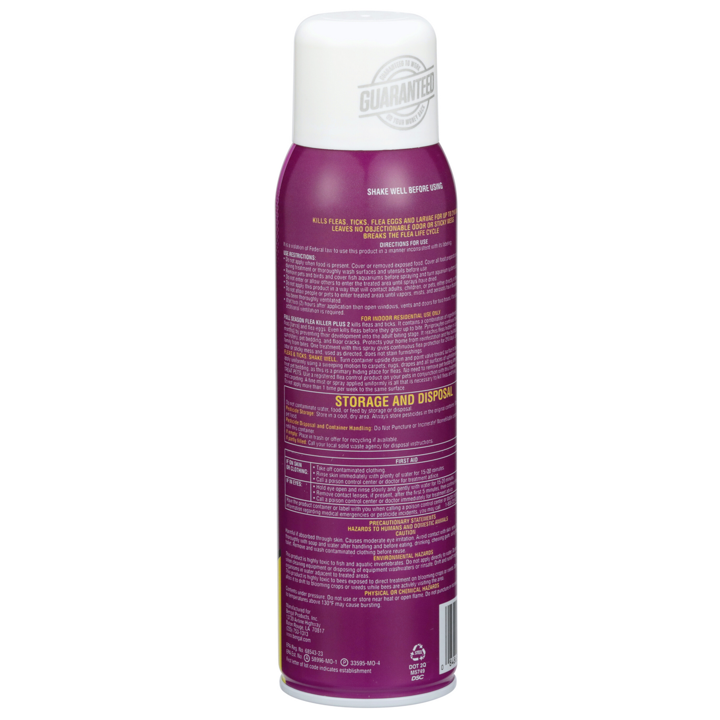 Bengal Full Season Flea Killer Plus 16 oz | 3 Stage Flea & Tick Spray