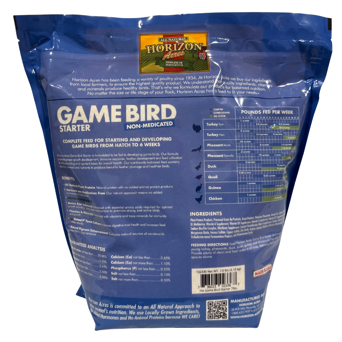 Game Bird Starter Feed | 28% Protein | All-Natural | 7 lb