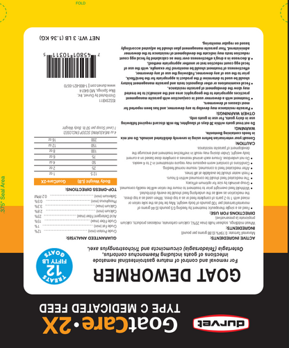 Durvet GoatCare 2X | Goat DeWormer Pellets with Rumatel | 3 lb.