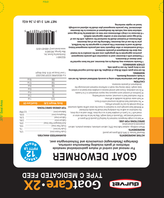 Durvet GoatCare 2X | Goat DeWormer Pellets with Rumatel | 3 lb.