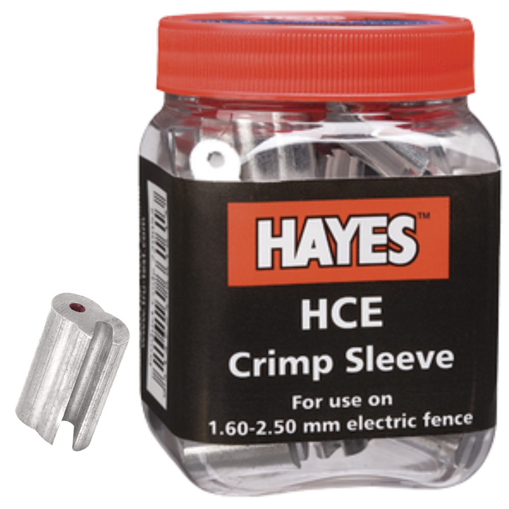 Hayes HCE Electric Fence Crimp Sleeves – Heavy-Duty (14–10 ga)