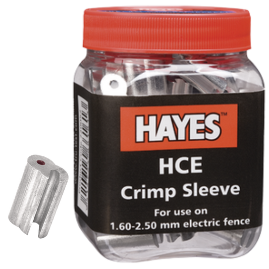 Hayes HCE Electric Fence Crimp Sleeves – Heavy-Duty (14–10 ga)