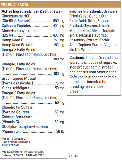 Hemp Joint Soft Chews for Dogs & Cats | Joint Health & Mobility Support