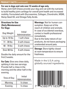 Hemp Joint Soft Chews for Dogs & Cats | Joint Health & Mobility Support
