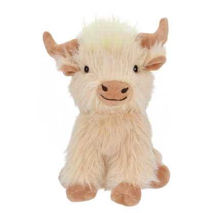 Multipet Highland Cow Dog Toy | 8" Plush Squeaker Toy for Dogs