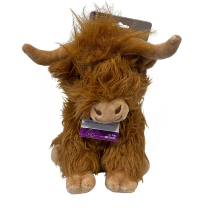 Multipet Highland Cow Dog Toy | 8" Plush Squeaker Toy for Dogs