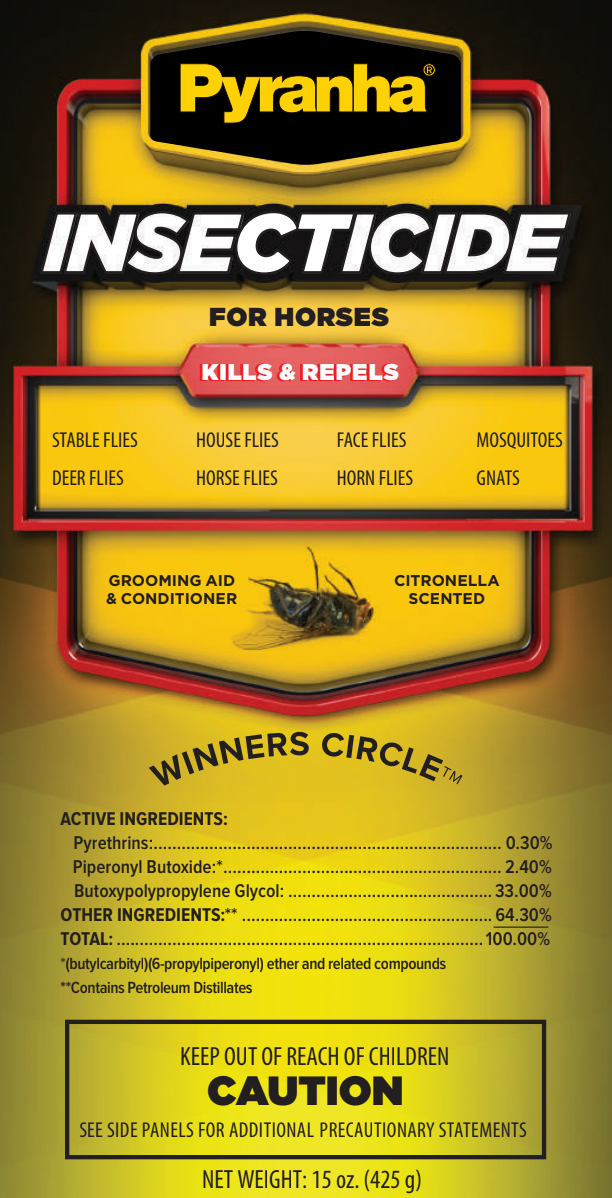Pyranha Fly Spray for Horses – Insecticide & Show Shine Aerosol 15 oz.