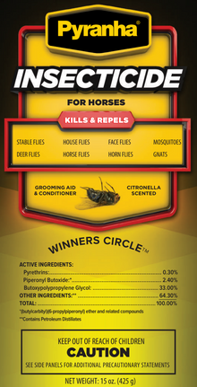 Pyranha Fly Spray for Horses – Insecticide & Show Shine Aerosol 15 oz.