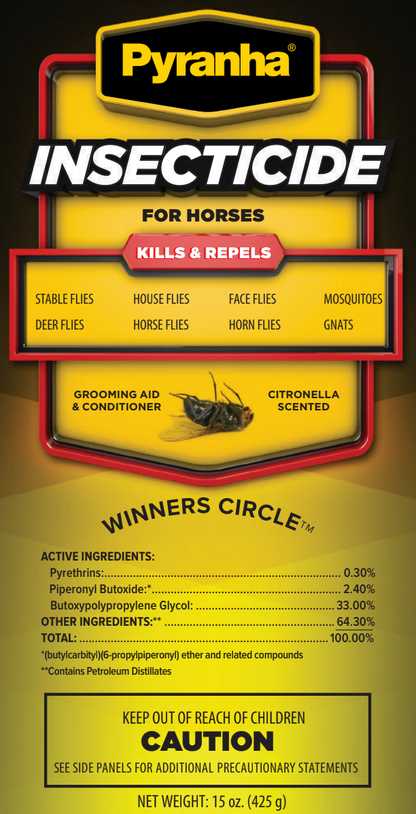 Pyranha Fly Spray for Horses – Insecticide & Show Shine Aerosol 15 oz.