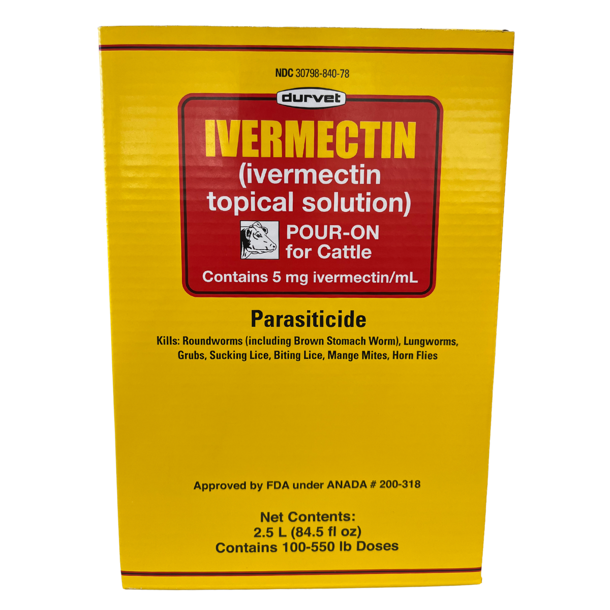 Durvet Ivermectin Pour-On for Cattle | Dewormer & Parasite Control