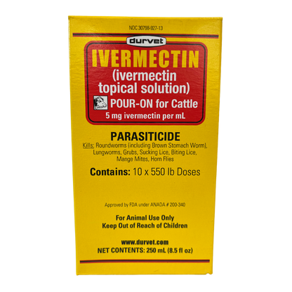 Durvet Ivermectin Pour-On for Cattle | Dewormer & Parasite Control