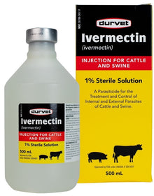 Durvet Ivermectin Injection 1% – Cattle & Swine DeWormer