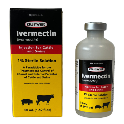 Durvet Ivermectin Injection 1% – Cattle & Swine DeWormer