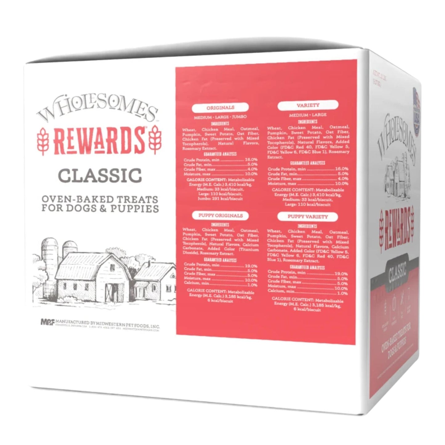 Wholesomes Rewards Jumbo Original | Oven-Baked Crunchy Dog Biscuits with Chicken & Grains | 20 lb.