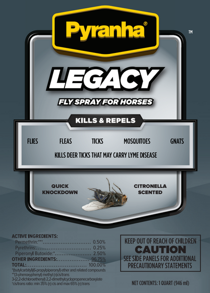 Pyranha Legacy Fly Spray for Horses | Long-Lasting Water-Based Protection