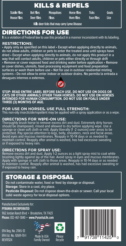 Pyranha Legacy Fly Spray for Horses | Long-Lasting Water-Based Protection