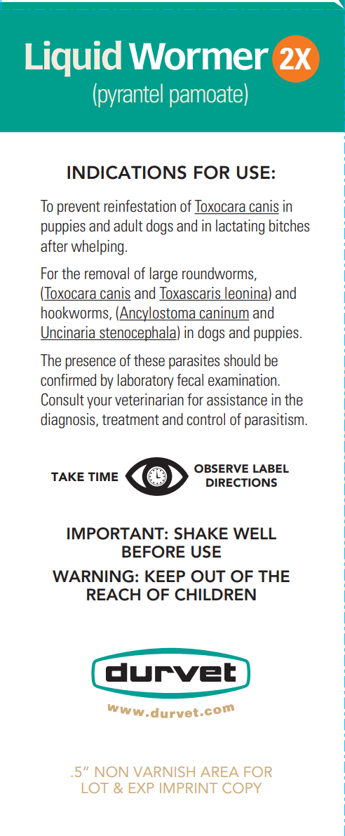 Durvet Liquid Wormer 2X | Puppy & Dog Roundworm & Hookworm Treatment