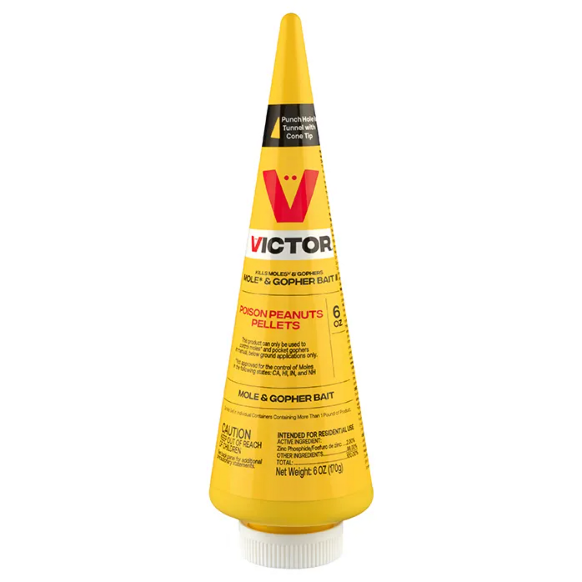 Victor Mole & Gopher Poison Peanuts | Zinc Phosphide Bait Pellets, 6 oz