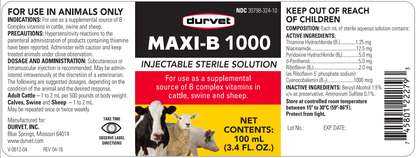 Durvet Maxi-B 1000 – High Vitamin B Energy for Cattle, Sheep & Swine