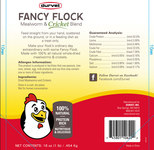 Durvet Fancy Flock | High-Protein Mealworm & Cricket Chicken Treats
