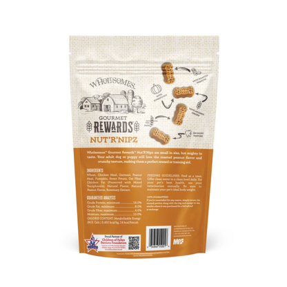 Wholesomes Nut’R’Nipz Dog Treats | Crunchy Peanut Biscuit Rewards, USA Made