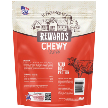 Wholesomes Rewards Chewy Beef Sticks | Grain-Free Dog Training Treats | 25 oz.