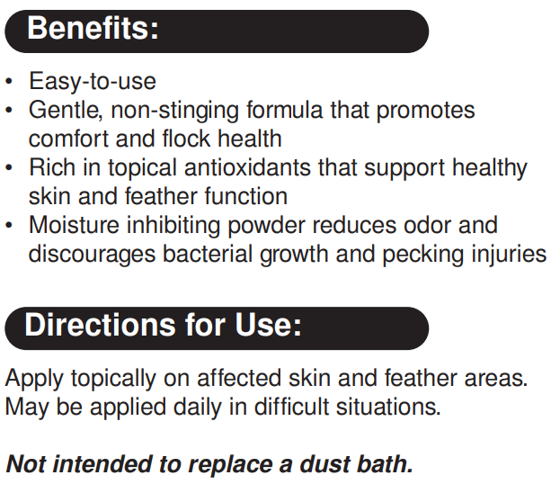 Durvet Patchy Poultry | Topical Powder | 2.75 oz