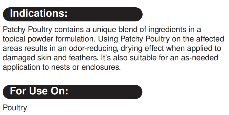 Durvet Patchy Poultry | Topical Powder | 2.75 oz