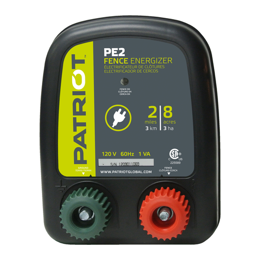 Patriot PE2 110V Electric Fence Charger - AC, 0.10J, 2 Mile