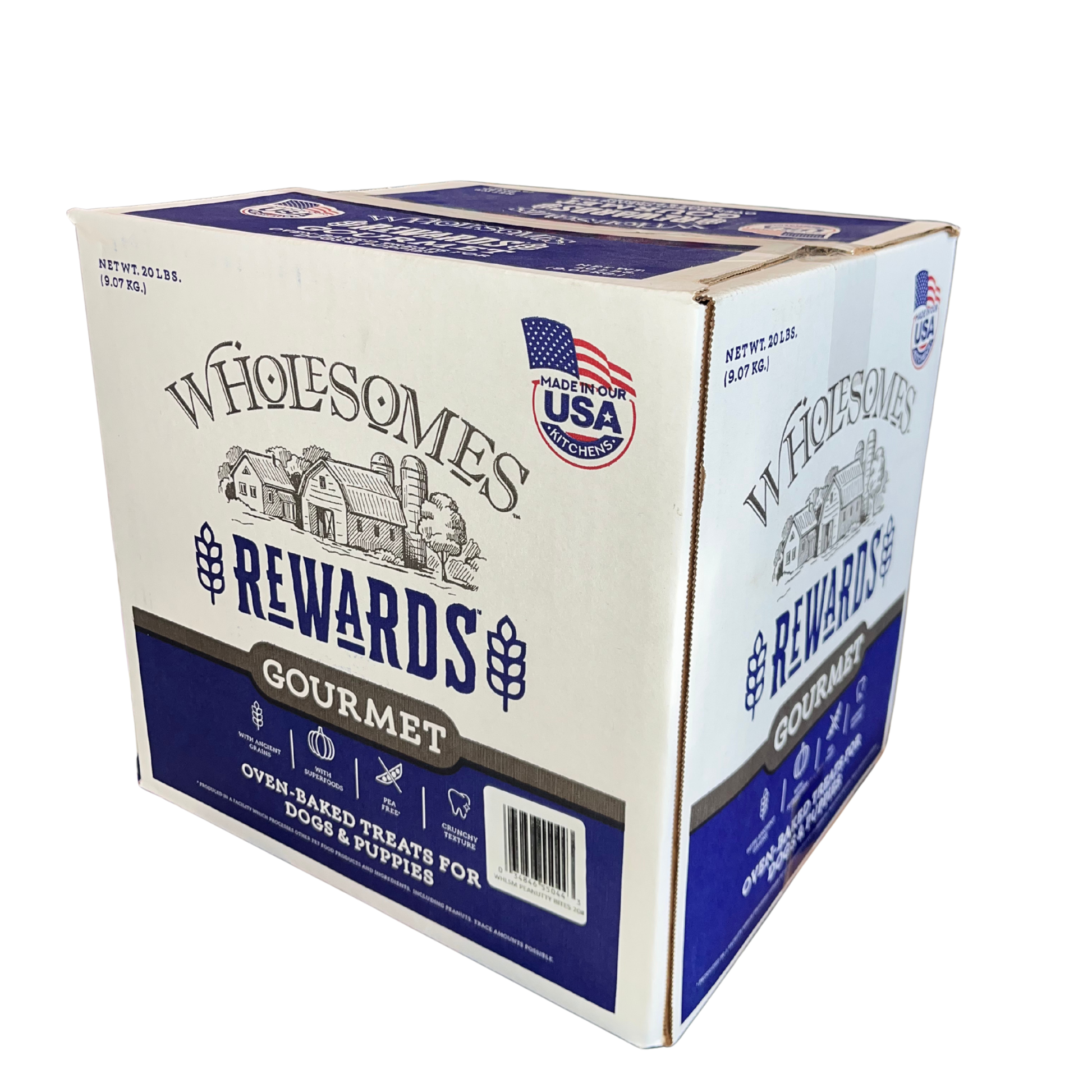 Wholesomes Gourmet Rewards Peanutty Bites | Crunchy Peanut Dog Treat Biscuits | 20 lb.