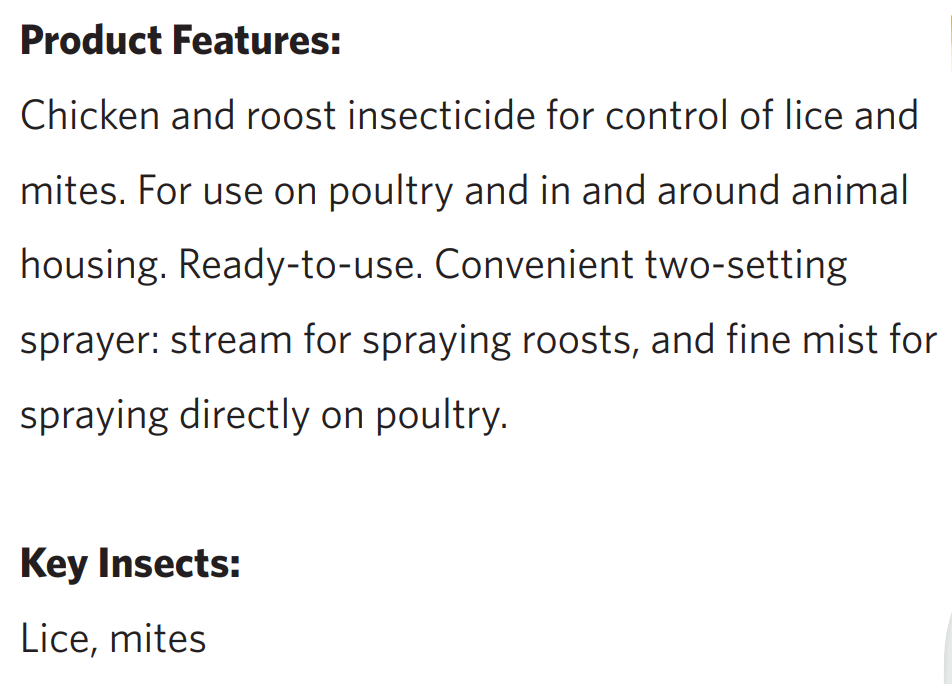 Martins Pen & Poultry | Chicken & Roost Insecticide Spray for Lice & Mites | 32 oz