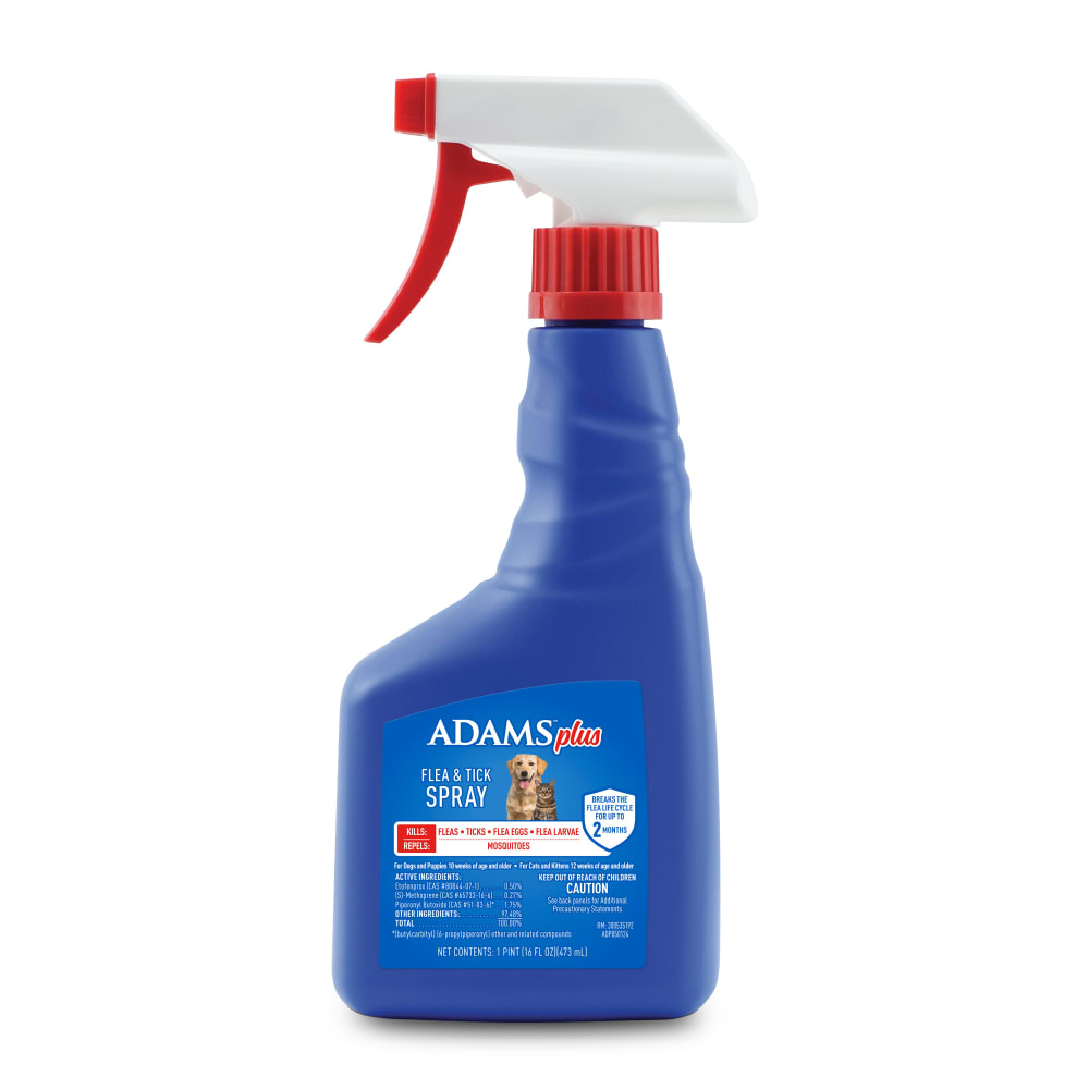 Adams Plus Flea & Tick Spray for Dogs & Cats | Kills Fleas, Ticks, Mosquitos & Eggs